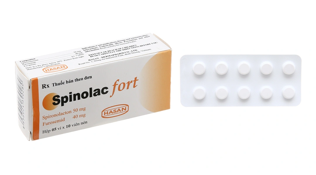 Spinolac Fort thuốc lợi tiểu trị tăng huyết áp, suy tim (5 vỉ x 10 viên) - 