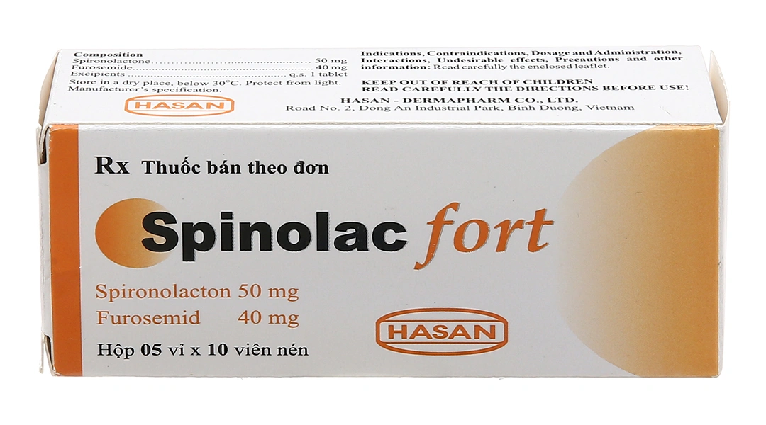 Spinolac Fort thuốc lợi tiểu trị tăng huyết áp, suy tim (5 vỉ x 10 viên) - 1