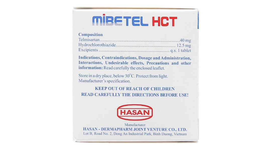 Mibetel HCT 40mg/12.5mg trị tăng huyết áp (10 vỉ x 10 viên) - 3