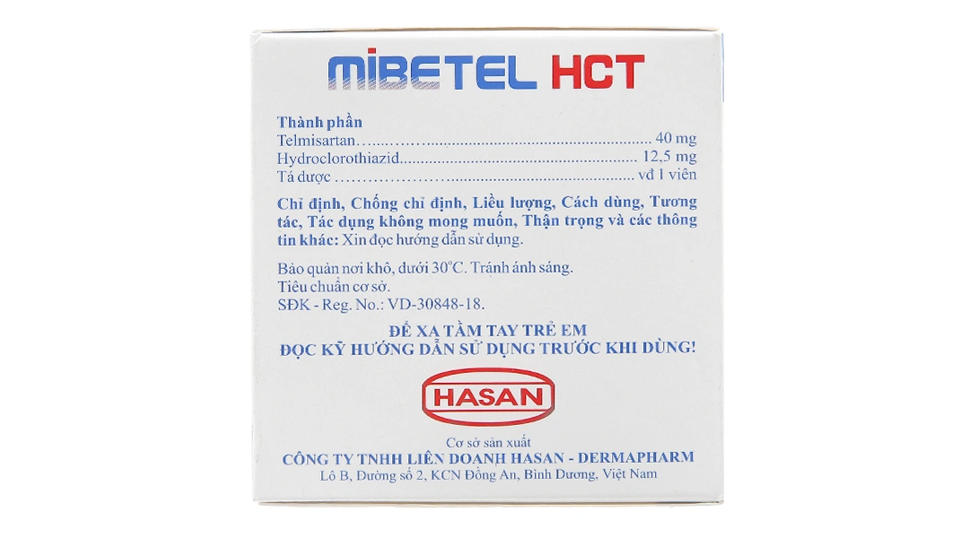 Mibetel HCT 40mg/12.5mg trị tăng huyết áp (10 vỉ x 10 viên) - 4
