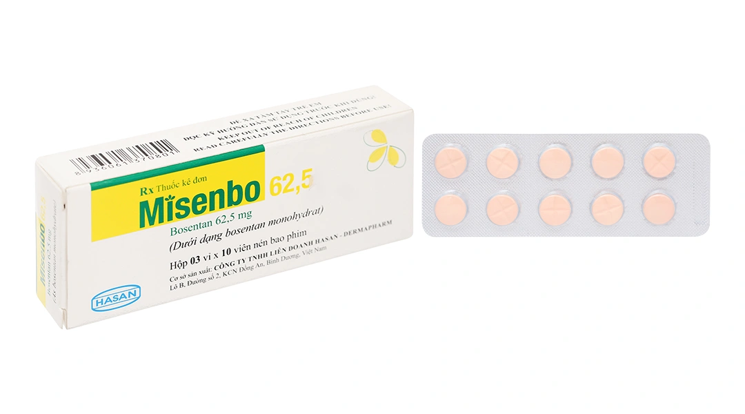 Misenbo 62.5 trị tăng huyết áp (3 vỉ x 10 viên) - 