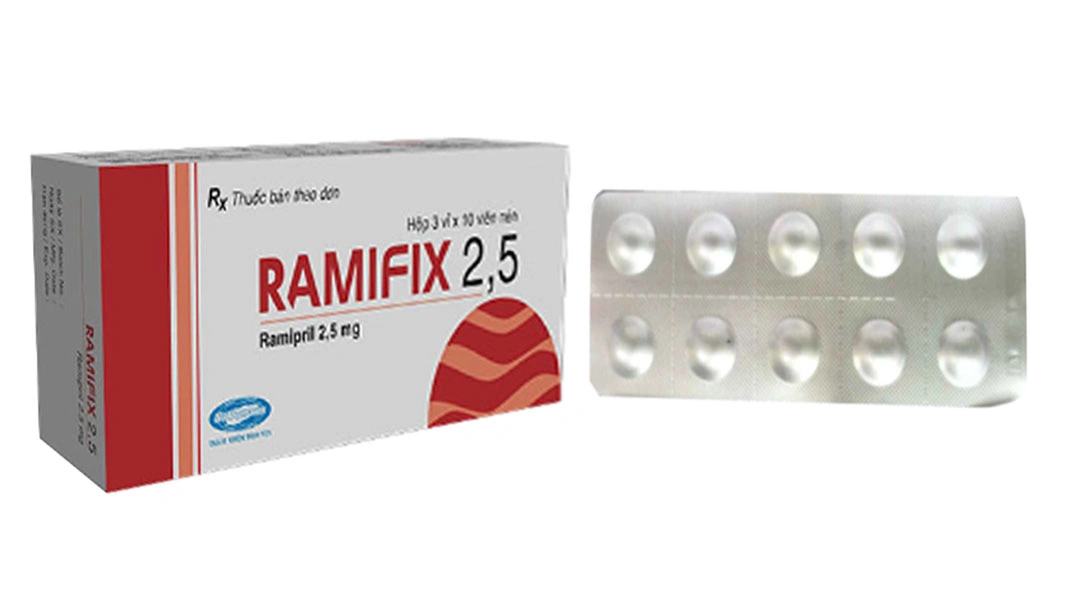 Ramifix 2.5mg trị tăng huyết áp, suy tim (3 vỉ x 10 viên) - 