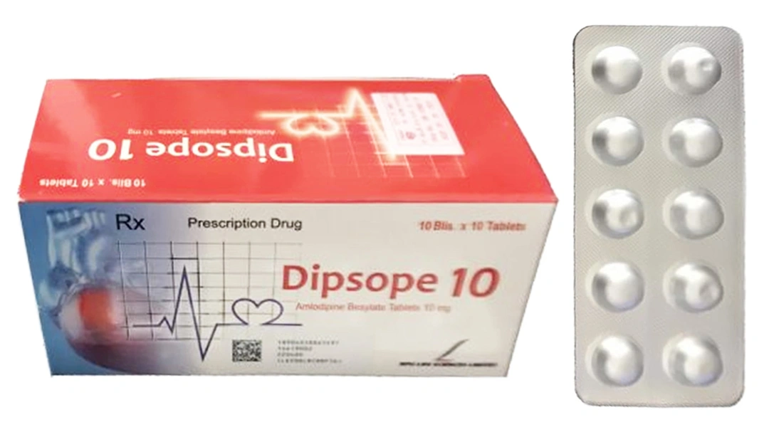 Dipsope 10 trị tăng huyết áp, đau thắt ngực (10 vỉ x 10 viên) - 