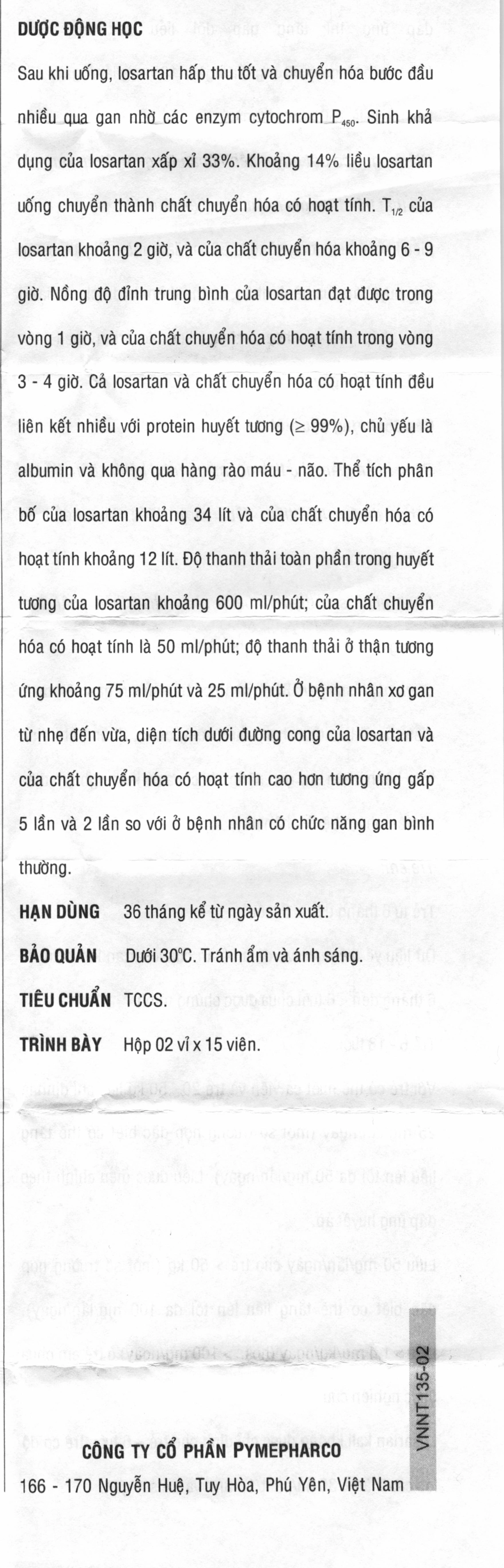 Pyzacar 25mg trị tăng huyết áp, suy tim mạn tính (2 vỉ x 15 viên) - 15