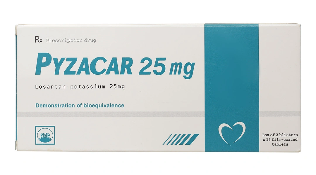 Pyzacar 25mg trị tăng huyết áp, suy tim mạn tính (2 vỉ x 15 viên) - 2