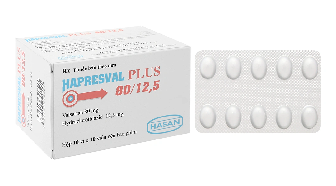 Hapresval Plus 80/12.5 trị tăng huyết áp (10 vỉ x 10 viên) - 
