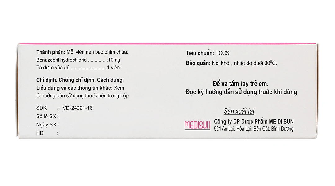 Hezepril 10 trị tăng huyết áp, suy tim sung huyết (6 vỉ x 10 viên) - 2