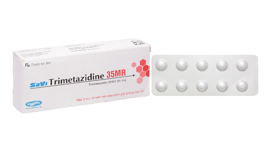 Savi Trimetazidine 35MR hỗ trợ điều trị triệu chứng bệnh đau thắt ngực (3 vỉ x 10 viên) - 