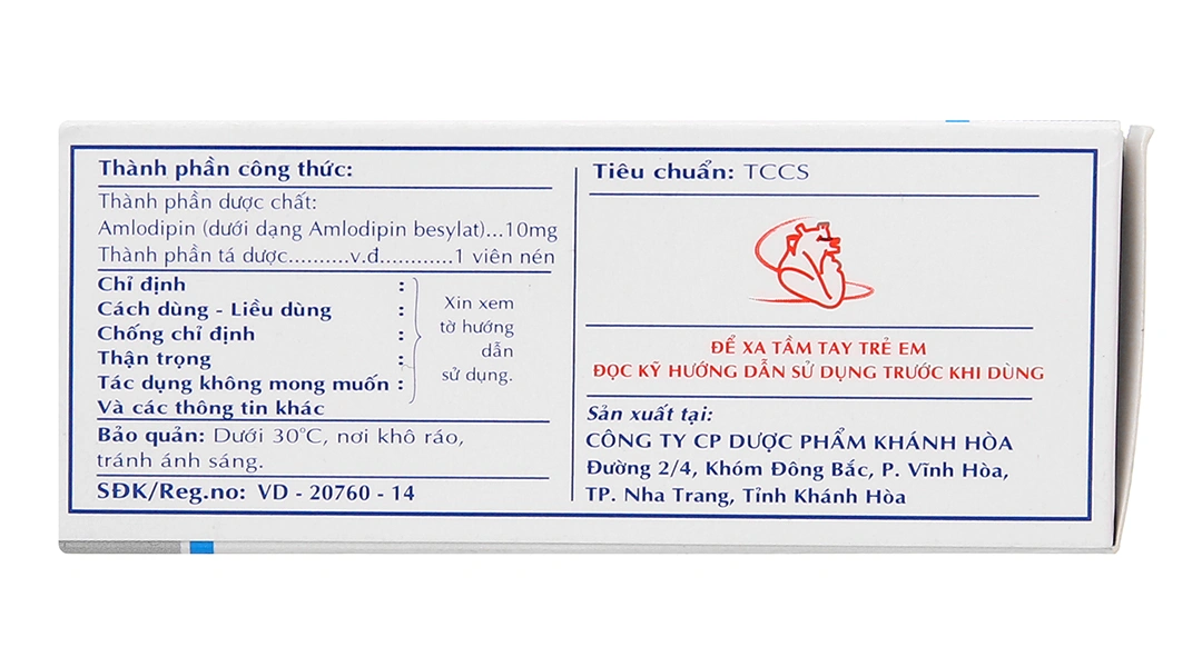 Kavasdin 10 điều trị tăng huyết áp, đau thắt ngực (10 vỉ x 10 viên) - 3