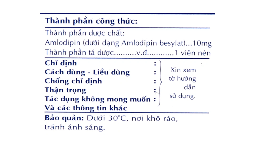Kavasdin 10 điều trị tăng huyết áp, đau thắt ngực (10 vỉ x 10 viên) - 4