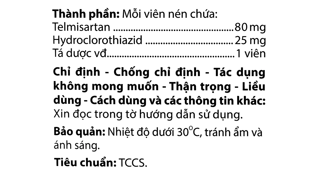 Agimstan-H 80/25 Agimexpharm trị tăng huyết áp vô căn (4 vỉ x 7 viên) - 4