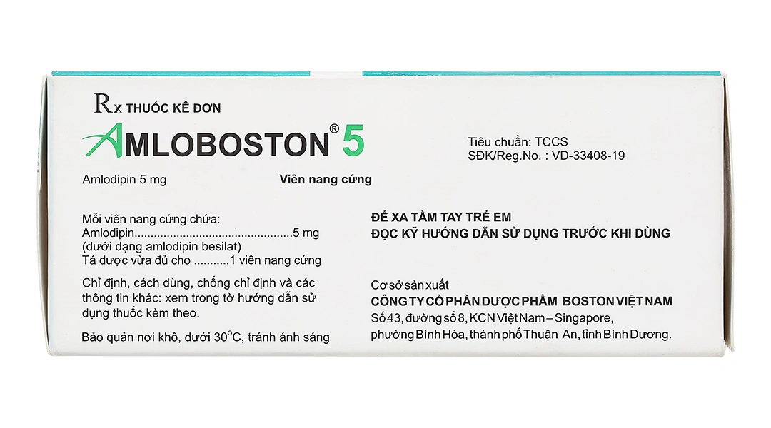Amloboston 5 trị tăng huyết áp, đau thắt ngực (5 vỉ x 10 viên) - 2