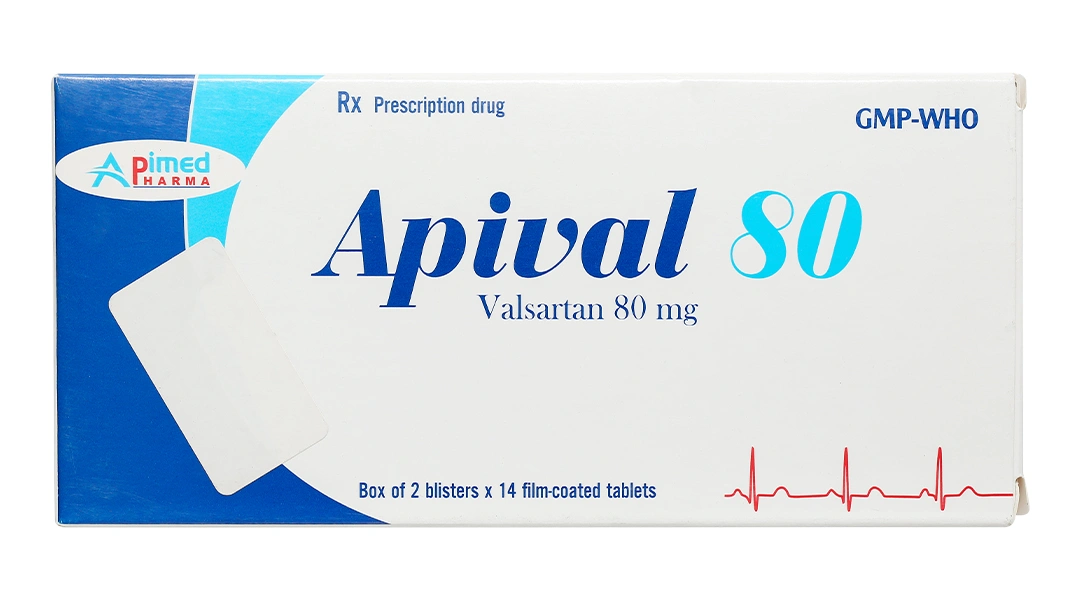Apival 80 trị tăng huyết áp, suy tim (2 vỉ x 14 viên) - 1