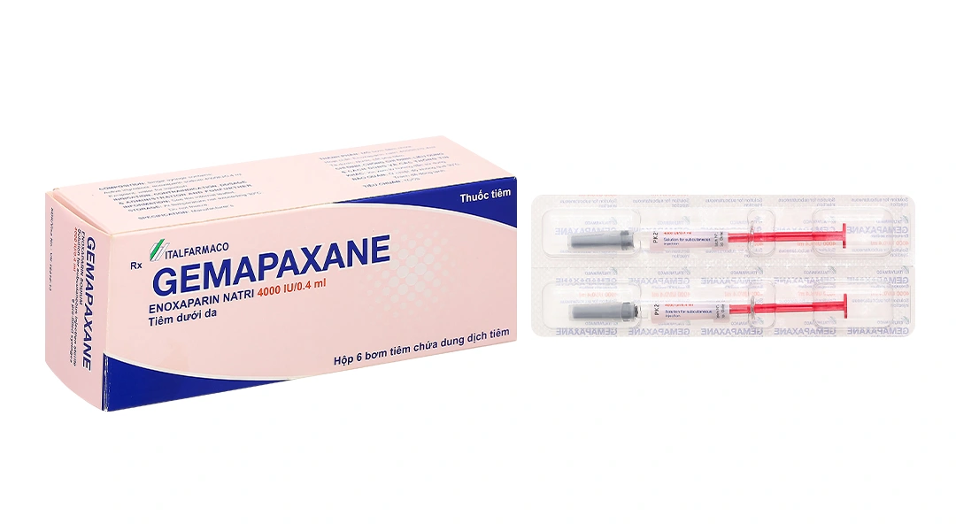 Dung dịch tiêm Gemapaxane 4000 UI/0,4 ml dự phòng, trị huyết khối (6 bơm tiêm x 0,4 ml) - 