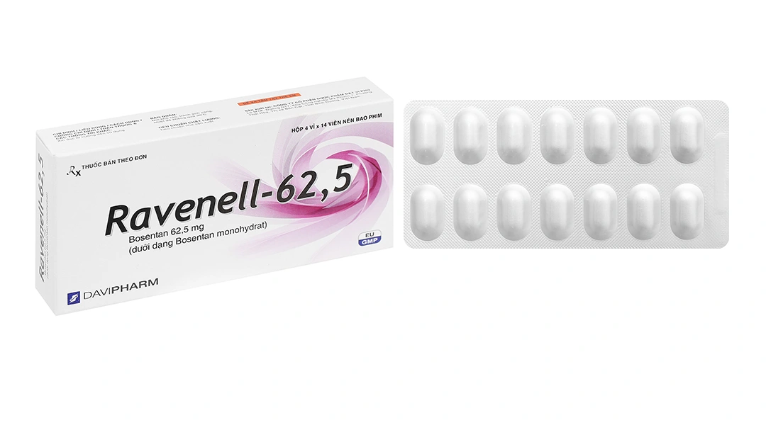 Ravenell-62.5 điều trị tăng áp lực động mạch phổi tiên phát (4 vỉ x 14 viên) - 
