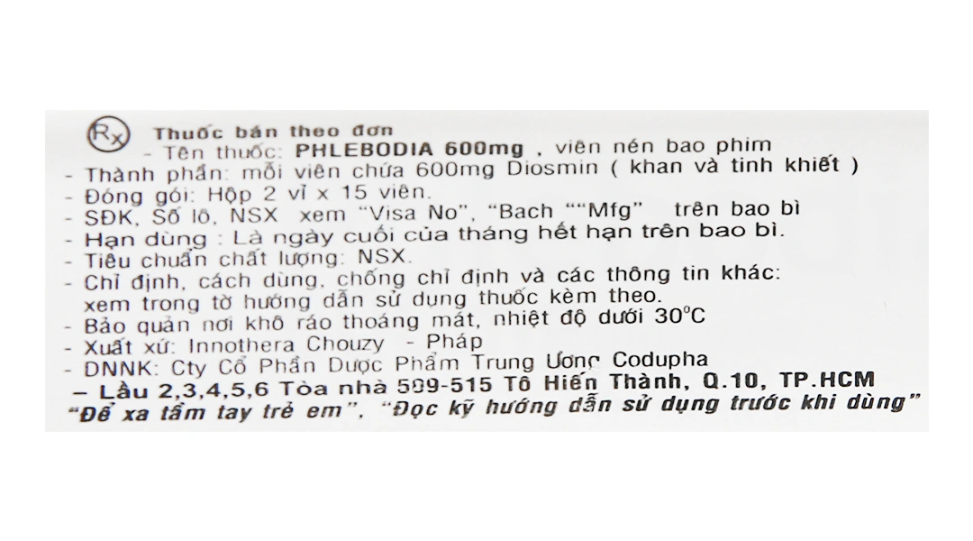 Phlebodia 600mg trị trĩ, suy giãn tĩnh mạch (2 vỉ x 15 viên) - 5