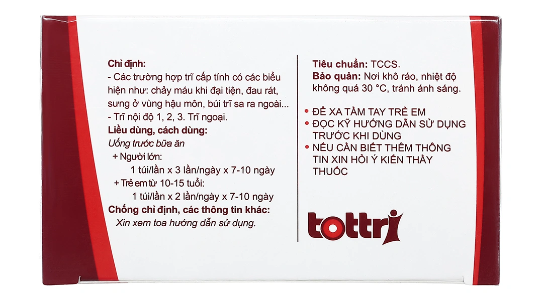 Viên hoàn cứng Tottri phòng và trị trĩ (15 gói x 5g) - 3