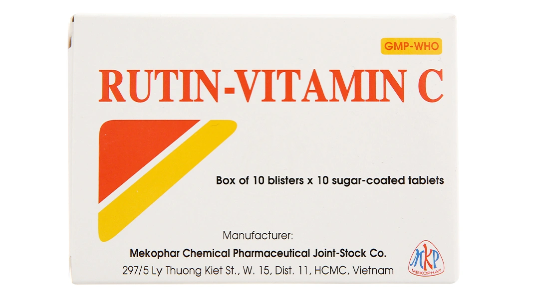 Rutin-Vitamin C trị trĩ, suy giãn tĩnh mạch (10 vỉ x 10 viên) - 1