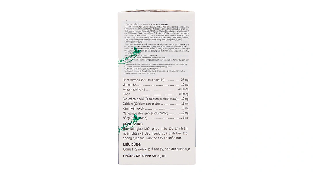 BoniHair giảm rụng tóc, tóc bạc sớm lọ 30 viên - 3