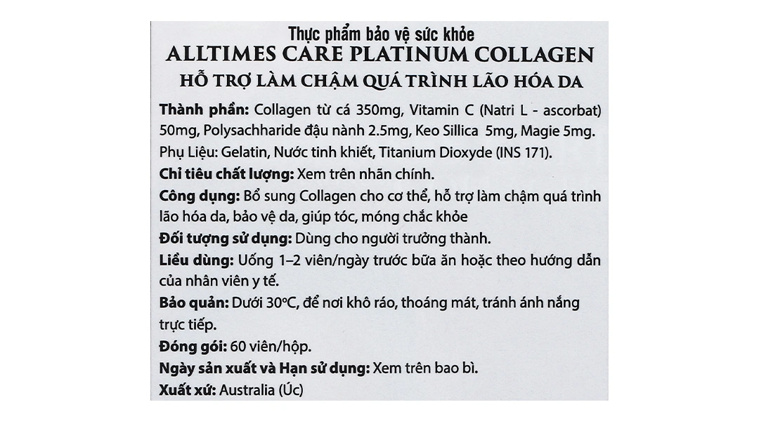 Alltimes Care Platinum Collagen hộp 60 viên - 4