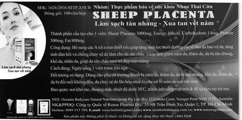 Sheep Placenta hỗ trợ làm chậm lão hóa da hộp 100 viên - 5