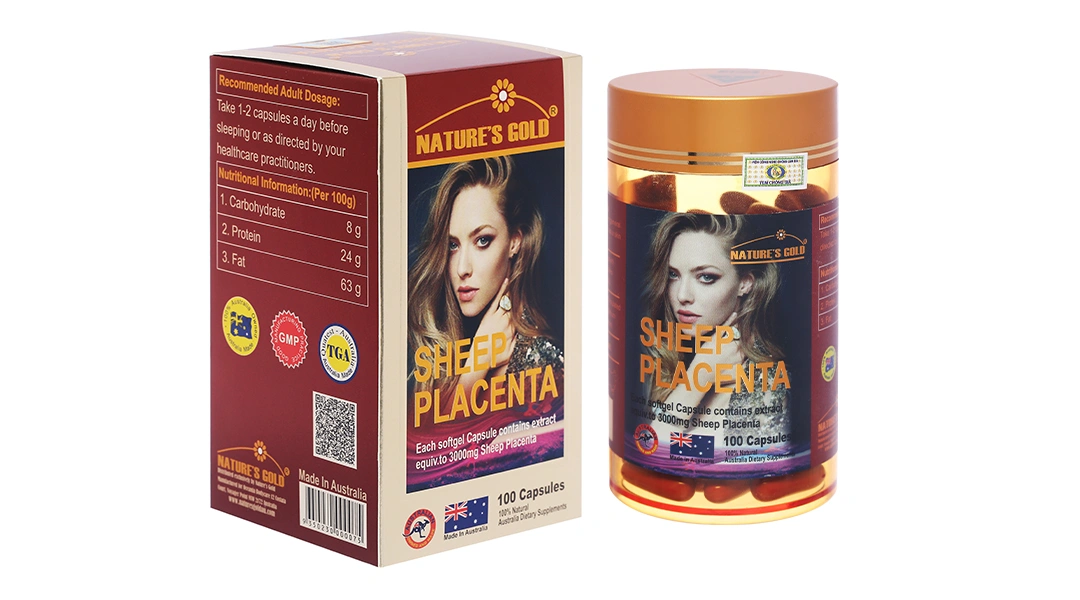 Sheep Placenta hỗ trợ làm chậm lão hóa da hộp 100 viên - 