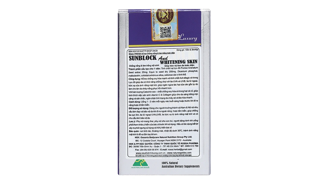 Thực phẩm bảo vệ sức khỏe Sun Block And Whitening Skin - Healthy Golden - 1