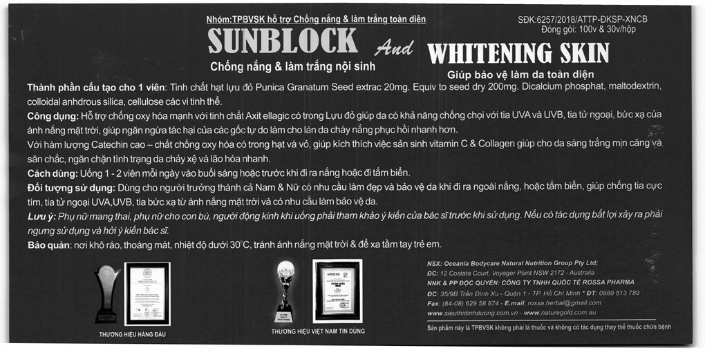Thực phẩm bảo vệ sức khỏe Sun Block And Whitening Skin - Healthy Golden - 5