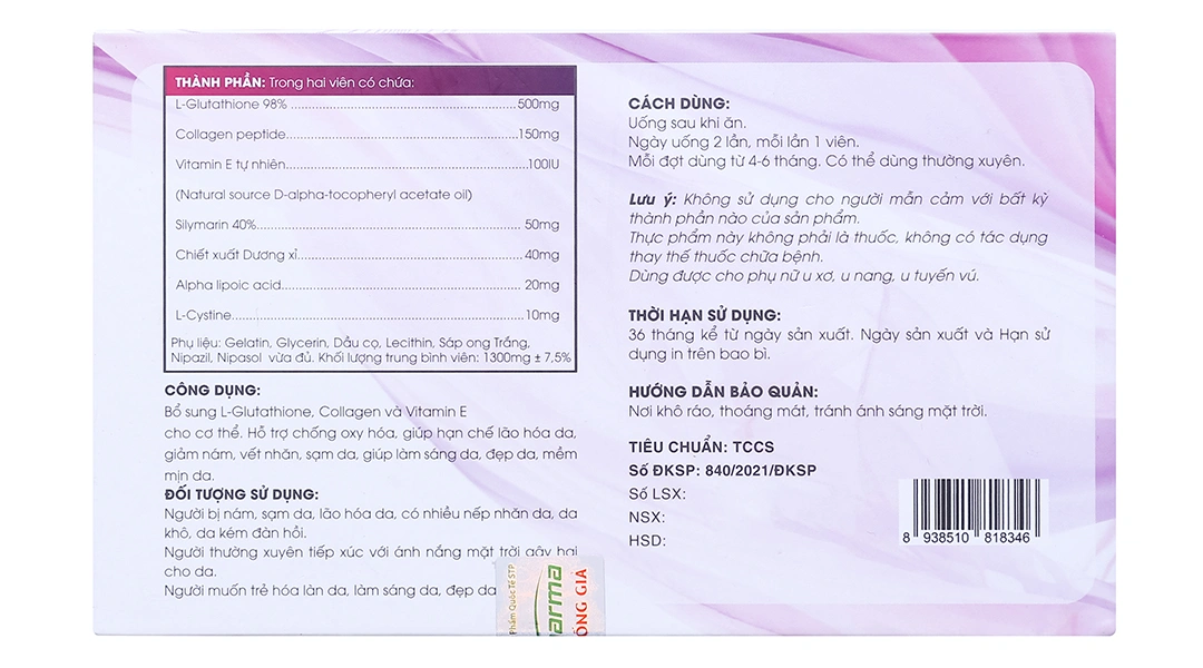 Thực phẩm bảo vệ sức khỏe Glutathion Dk500 - 1