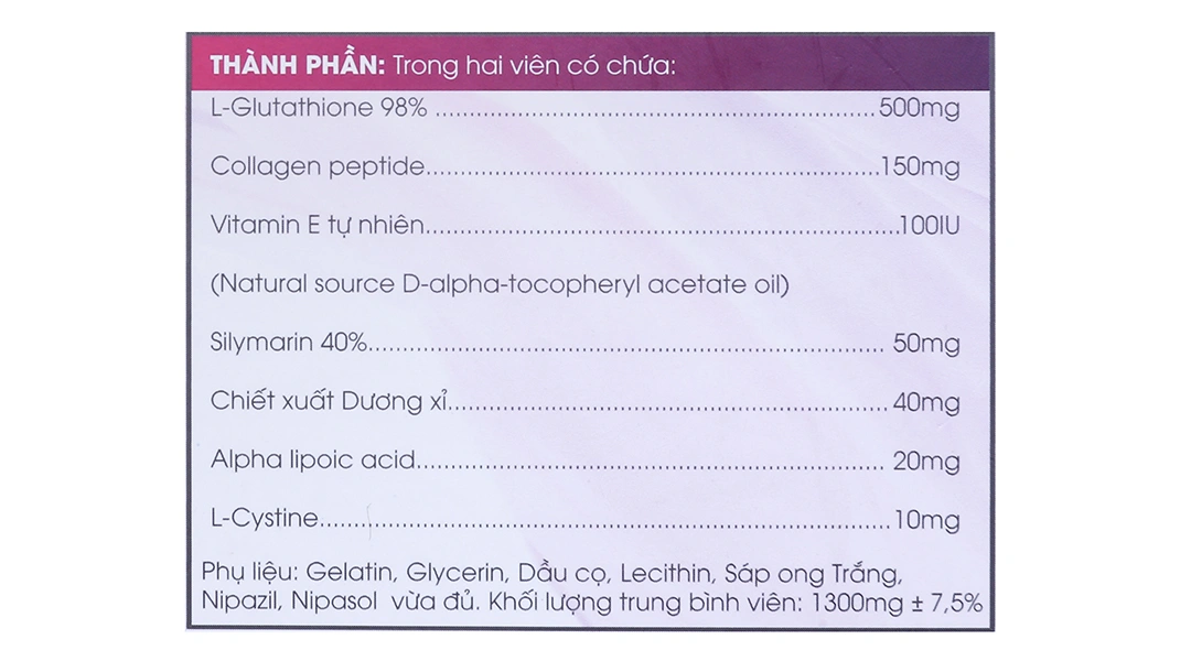 Thực phẩm bảo vệ sức khỏe Glutathion Dk500 - 4