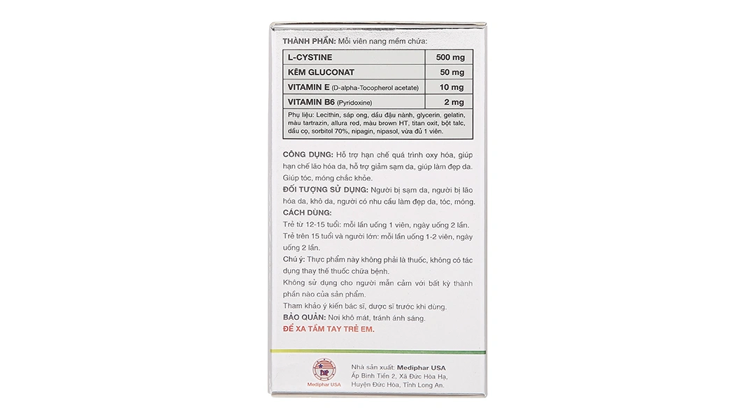 L-Cystin B6 làm đẹp da, tóc, móng hộp 60 viên - 3