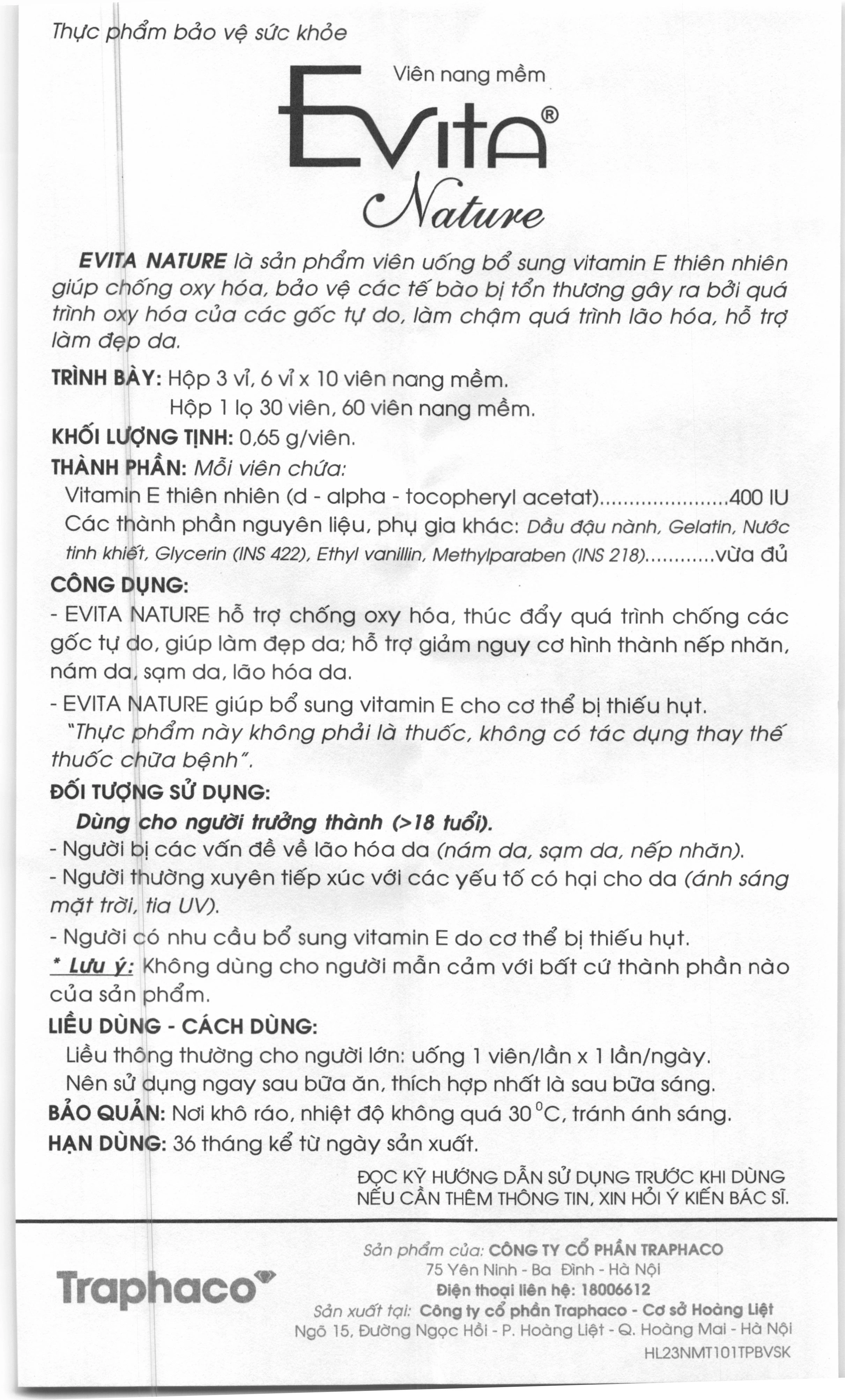 Evita Nature hộp 30 viên - 6