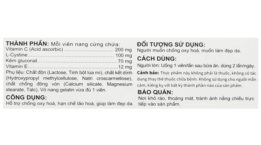 Thực phẩm bảo vệ sức khỏe Growskin hộp 30 viên - 4