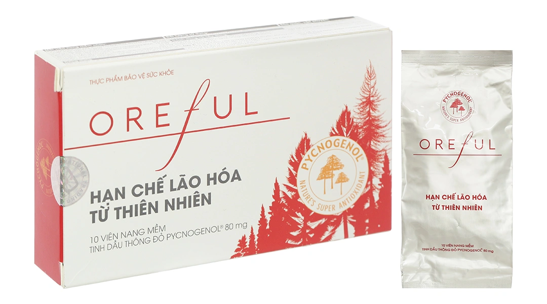 Oreful tinh chất dầu thông đỏ hạn chế lão hóa hộp 10 viên - 