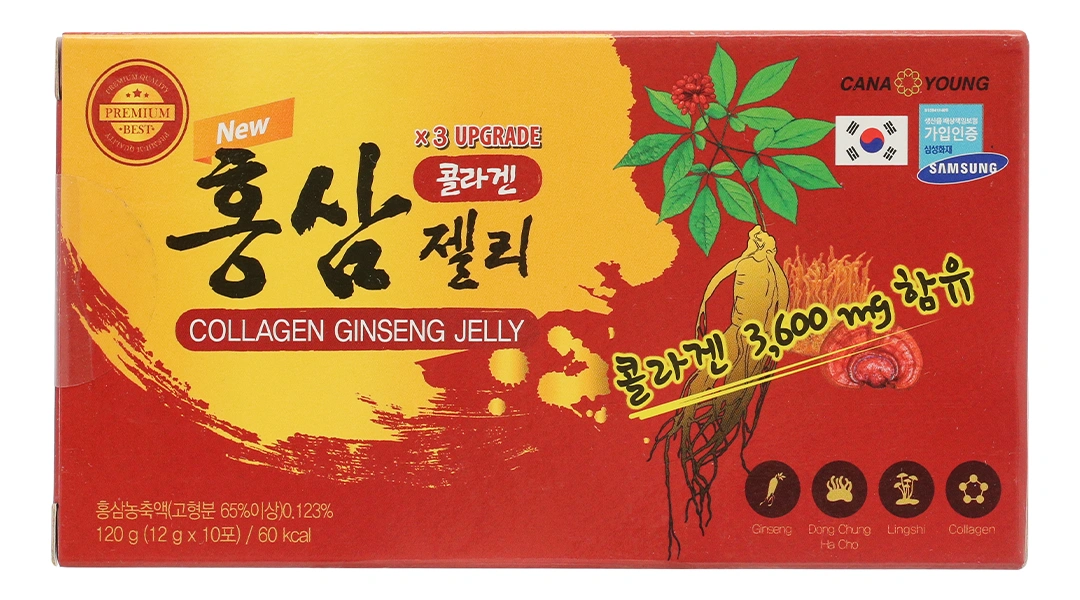 Thạch Collagen Cana Young Nhân Sâm Mới hộp 10 gói x 120g - 1