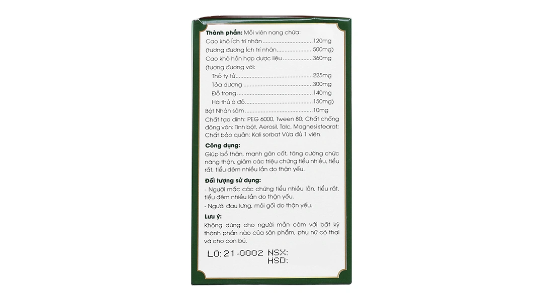 Niệu Khang Ích Nhân hỗ trợ bổ thận hộp 40 viên - 3