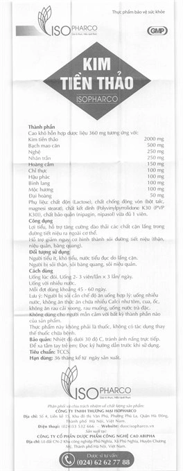 Isopharco Kim Tiền Thảo hộp 60 viên - 5