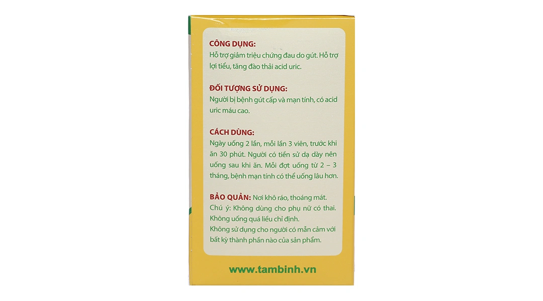 Thực phẩm bảo vệ sức khỏe Viên Gout Tâm Bình - 2