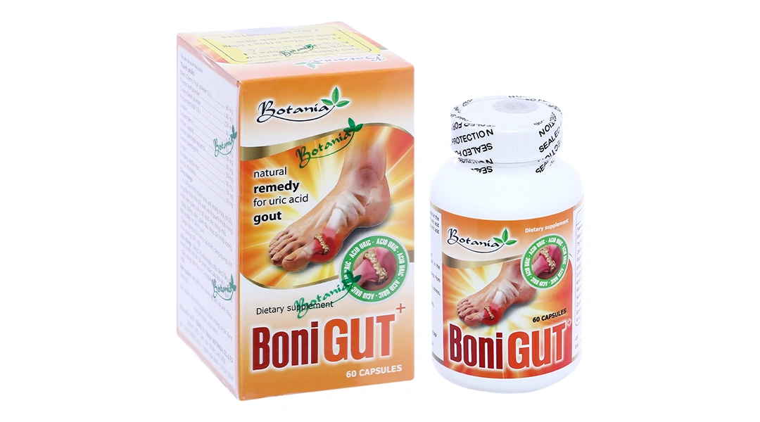 Boni Gut+ giúp đào thải acid uric, hỗ trợ giảm bệnh gout lọ 60 viên - 