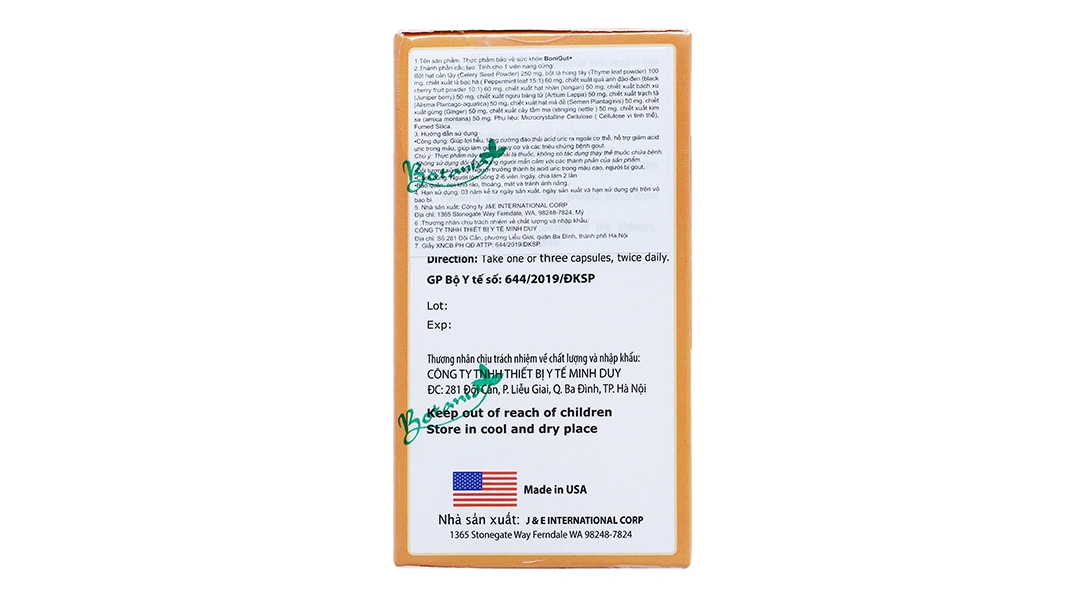Boni Gut+ giúp đào thải acid uric, hỗ trợ giảm bệnh gout lọ 60 viên - 3