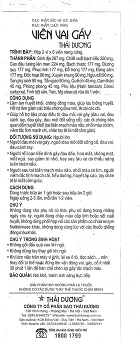 Viên Uống Viên Vai Gáy Thái Dương hộp 12 viên - 7