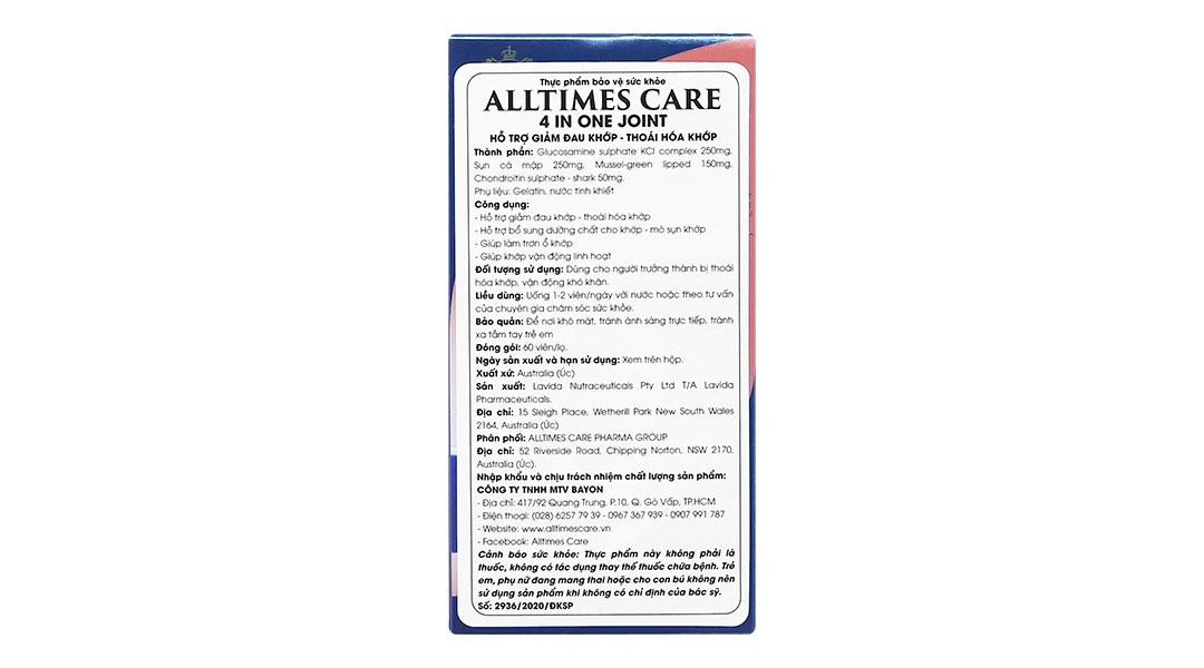 Viên Uống Hỗ Trợ Sụn/Khớp Alltimes Care 4 In One Joint hộp 60 viên - 1