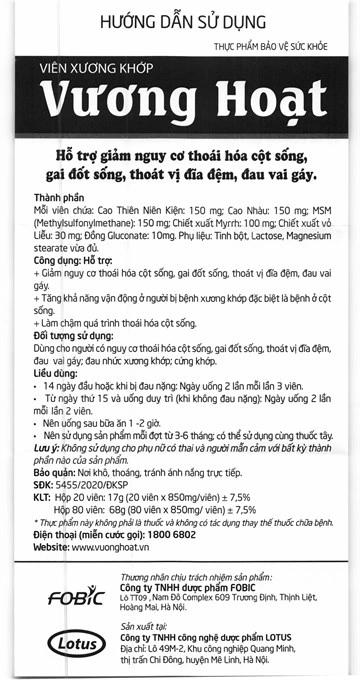 Vương Hoạt hộp 20 viên - 10
