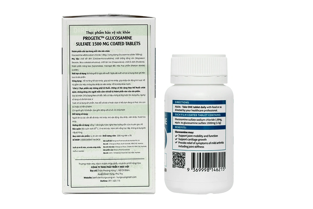 Progetic Glucosamine Sulfate 1500mg lọ 30 viên - 1