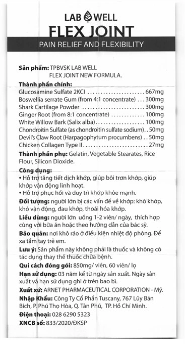 Labwell Flex Joint lọ 60 viên - 5
