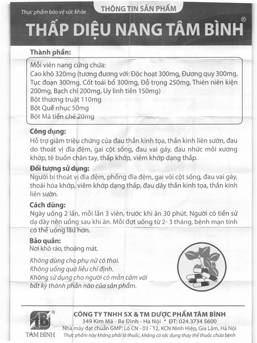 Thấp Diệu Nang Tâm Bình hỗ trợ giảm triệu chứng của viêm khớp dạng thấp hộp 60 viên - 5