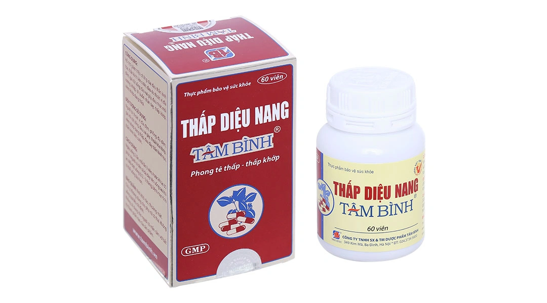 Thấp Diệu Nang Tâm Bình hỗ trợ giảm triệu chứng của viêm khớp dạng thấp hộp 60 viên - 