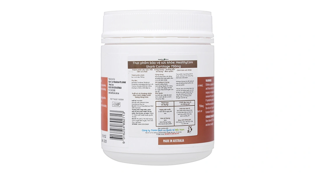Thực phẩm bảo vệ sức khỏe Healthy Care Shark Cartilage 750mg - 1