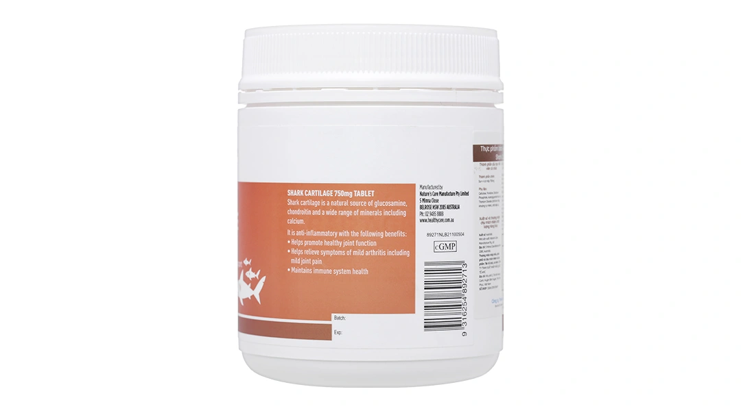 Thực phẩm bảo vệ sức khỏe Healthy Care Shark Cartilage 750mg - 2