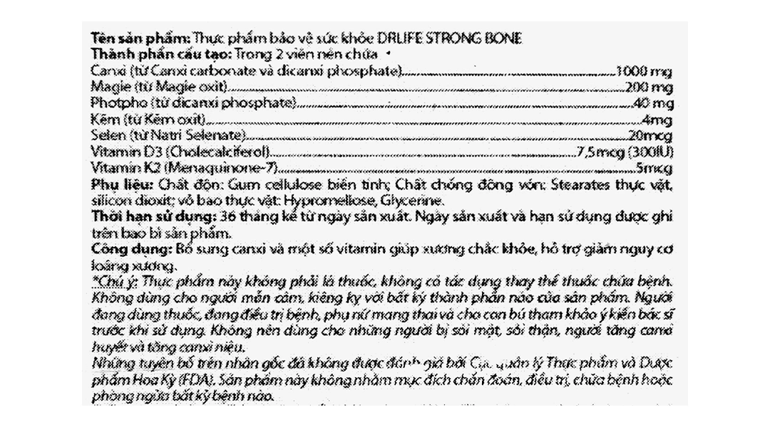 Thực phẩm bảo vệ sức khỏe Drlife Strong Bone - 4